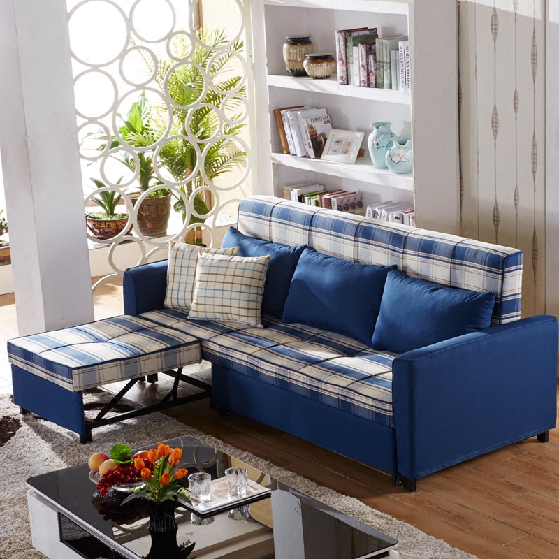 百变功能沙发全铁架沙发床宜家可拆洗布艺沙发现代客厅转角沙发床