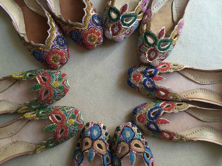巴基斯坦手工牛皮鞋 珠片鞋  大码处理 39 粉色