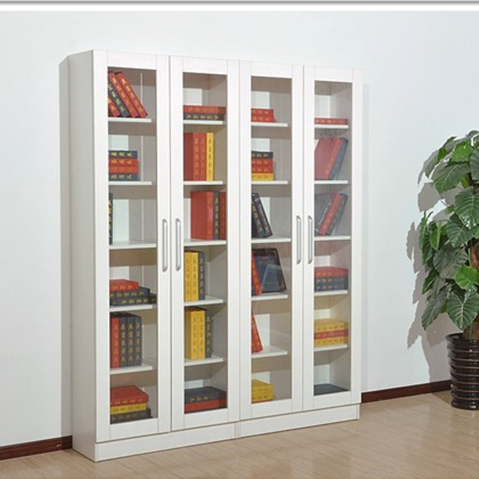 简约现代书柜带门钢化玻璃书橱书架自由组合书柜储物柜门收纳橱