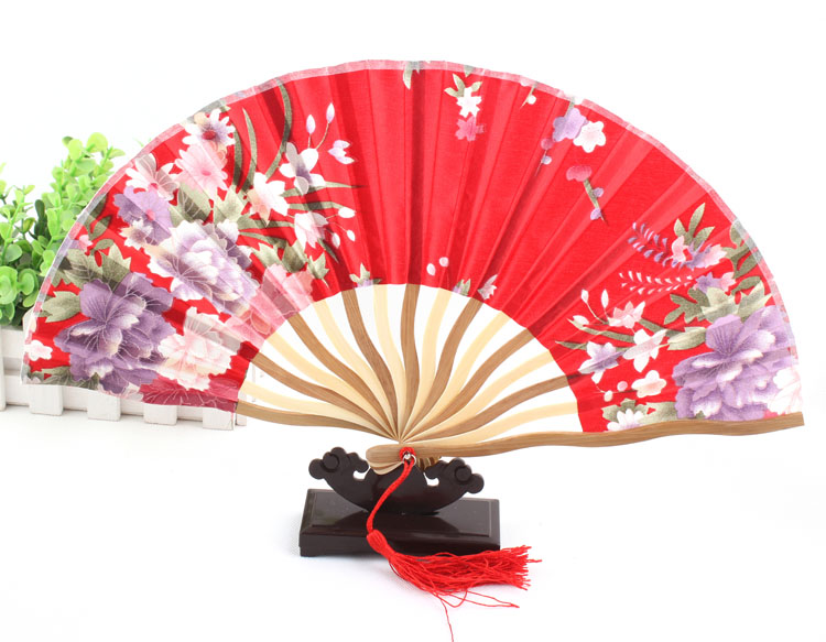 中国风扇子 女士绸缎绢扇  结婚庆回礼折扇 日式工艺礼品小扇子