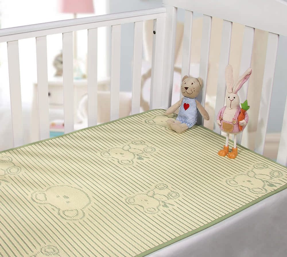 婴儿凉席 宝宝儿童席子 婴儿床凉席 防滑 亚麻草竹炭凉席