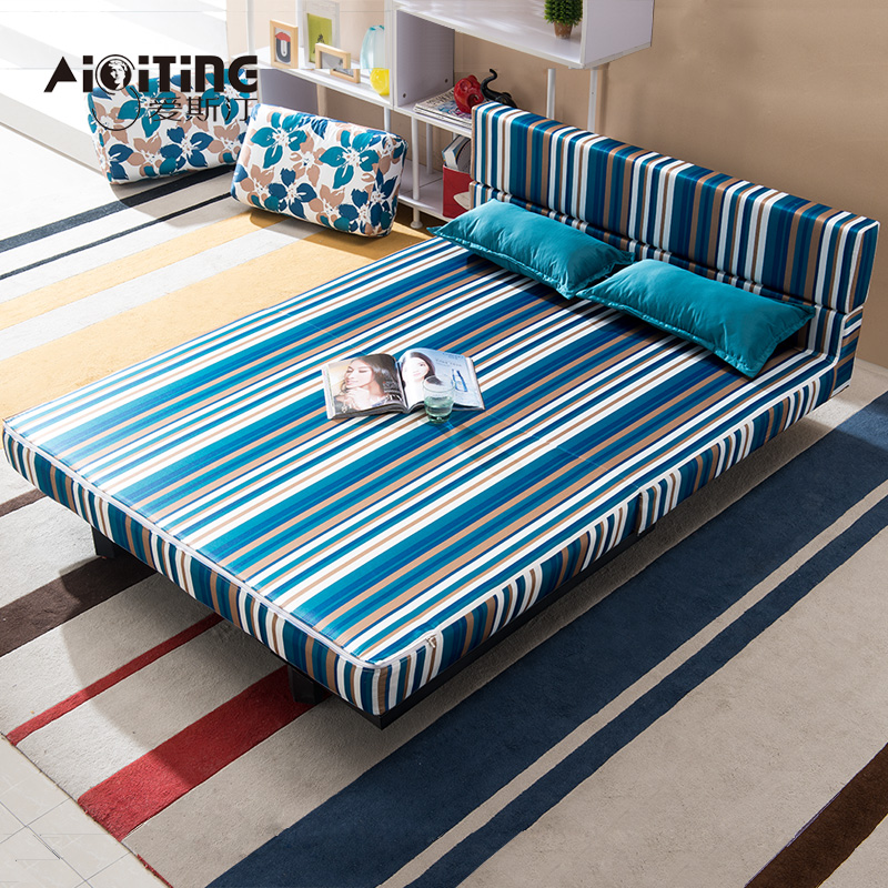 爱斯汀 多功能布艺沙发床1.8米实木可折叠两用1.5米1.2米单双人