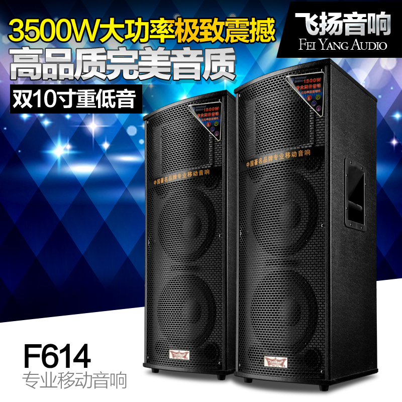 飞扬F614大功率双10寸有源音响专业舞台KTV户外会议促销音箱套装