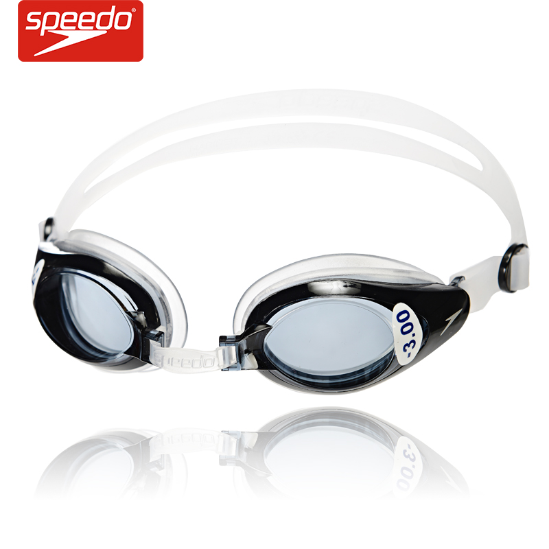 speedo 近视泳镜 高清防雾防水游泳眼镜  男士女士游泳镜大框舒适