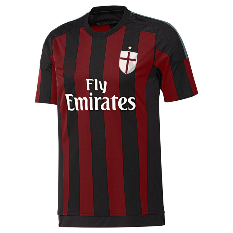 AC米兰2015-16赛季球迷版主场球衣 成都球衣定制可印字印号