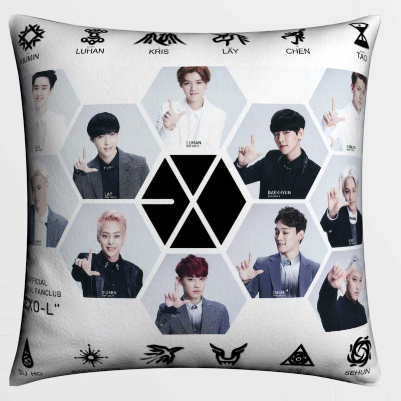 EXO明星靠枕芯照片抱枕头diy定制定做办公室腰垫个性婚庆生日礼物