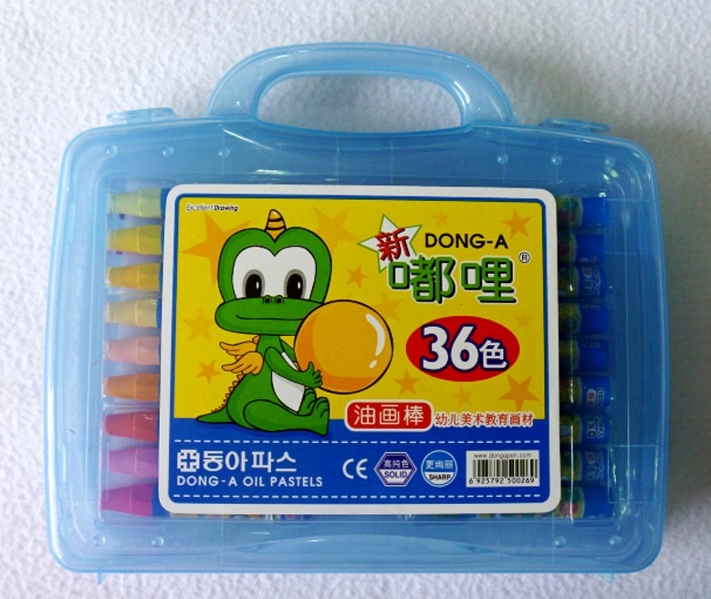 韩国东亚 DONG-A 正品嘟哩油画棒 36色塑料盒装 幼儿涂鸦画画蜡笔