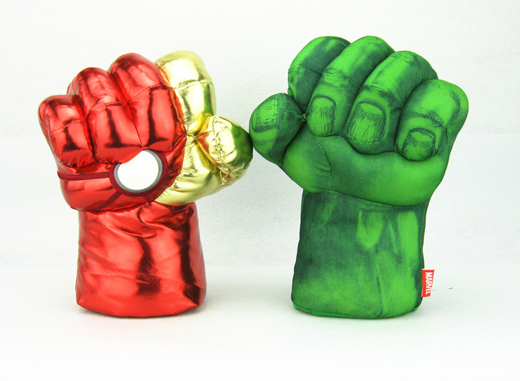 复仇者联盟 绿巨人 钢铁侠拳套 儿童大人毛绒玩具 拳套 手套