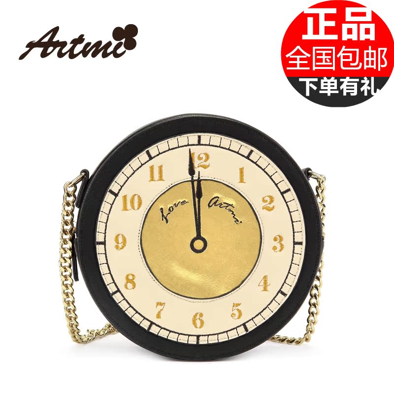 香港Artmi2015夏季正品代购新款时尚复古圆形潮流单肩包休闲时钟