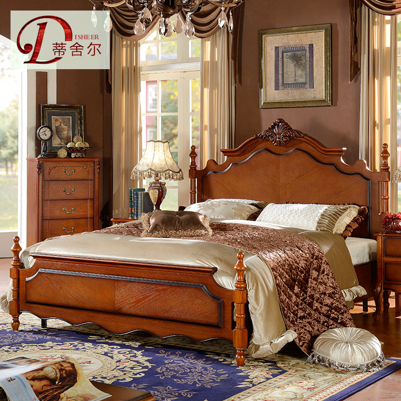 蒂舍尔美式卧室整套家具床 欧式实木小户型套房带床垫组合 603