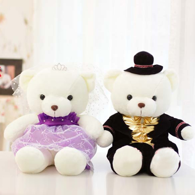 结婚熊婚礼熊情侣泰迪熊对熊婚庆压床娃娃婚纱熊结婚礼物大号