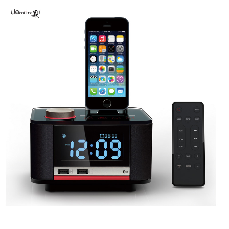 苹果音响iphone6/5s ipad蓝牙音箱床头收音机闹钟 手机充电底座