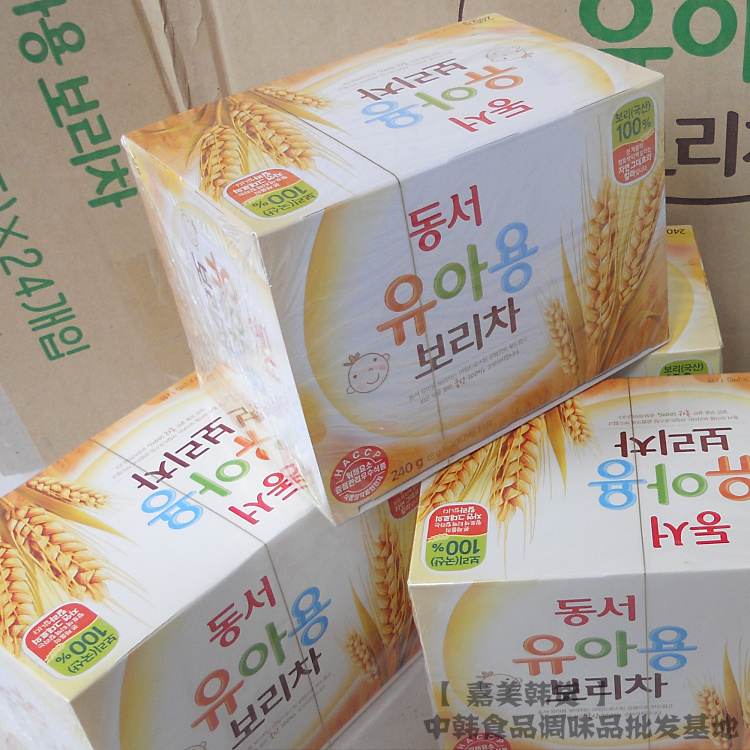 正品韩国原装进口纯原味大麦袋泡茶240g儿童婴幼儿健胃清热去火茶