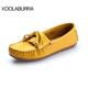 koolaburra2015新款头层牛皮流苏豆豆鞋女真皮平跟驾车鞋平底单鞋