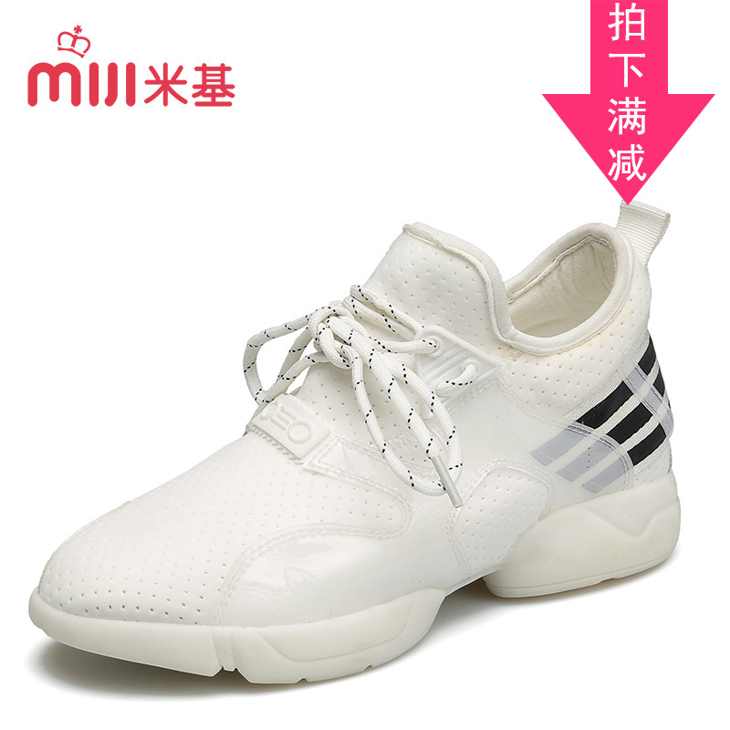 米基 2016新款黑色舒适运动休闲鞋白色网面运动鞋YD-18bai