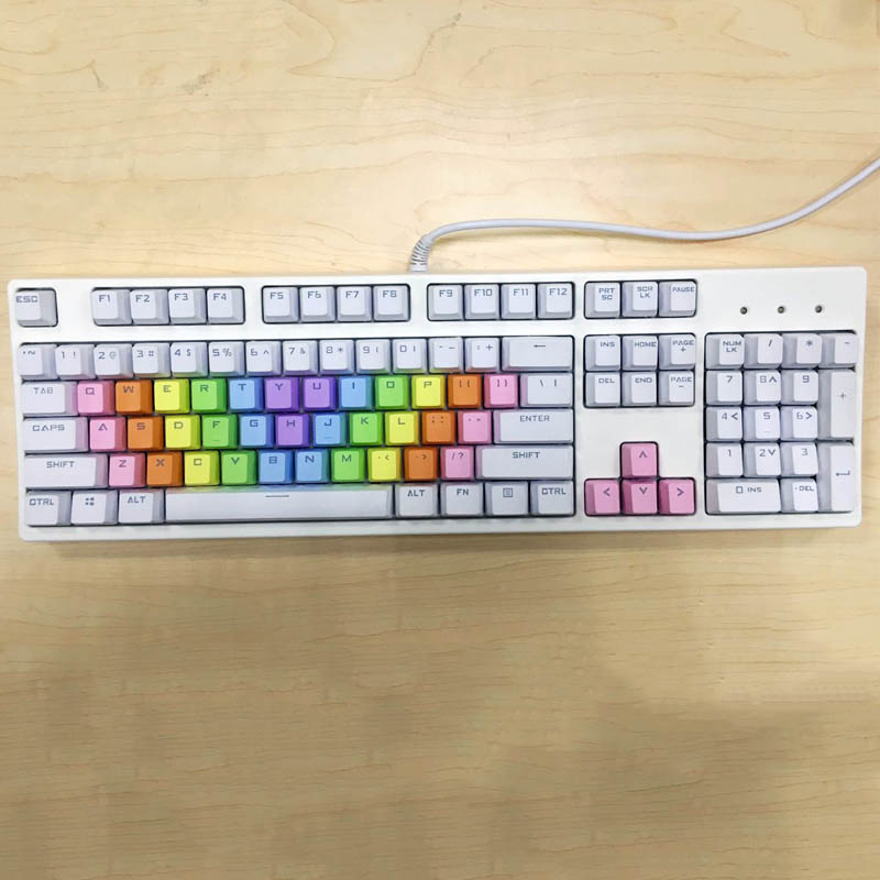 机械键盘彩虹PBT键帽彩色渐变DIY键帽LOL DOTA2 浸染个性键帽