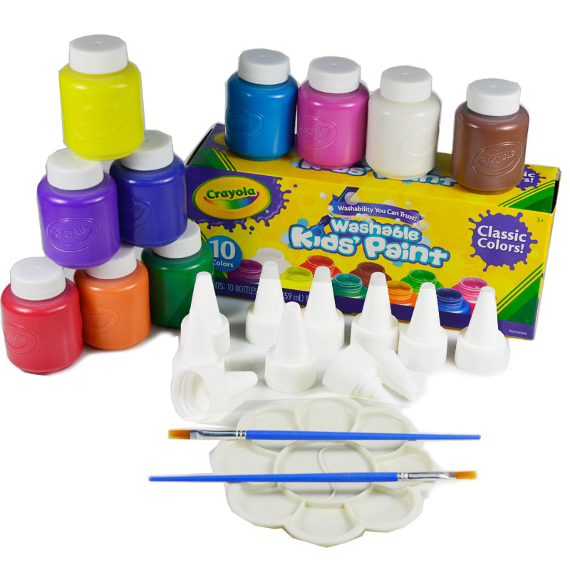 绘儿乐Crayola 儿童绘画颜料 6色 54-1204 10色54-1205可水洗颜料