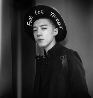 2PM 张佑荣GD权志龙同款印花礼帽回形图案纯羊绒平顶大沿毛呢帽子