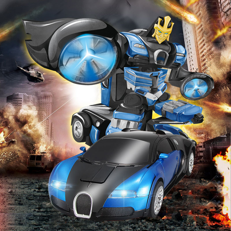 变形电动遥控汽车人超变金刚布加迪机器人正版男孩儿童玩具遥控车