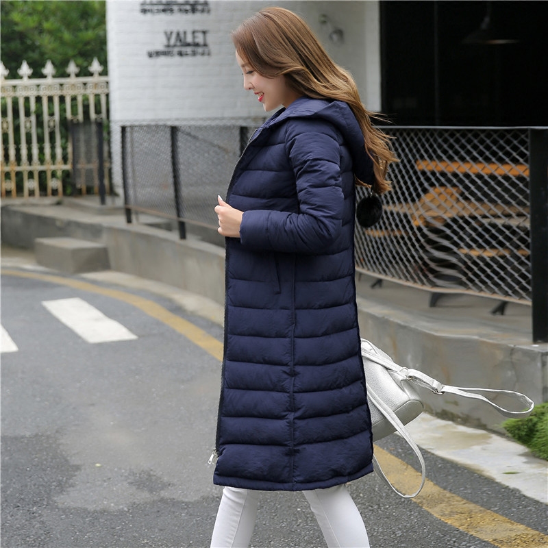 反季冬装新款修身棉服女韩版中长款过膝加厚大码显瘦棉衣外套