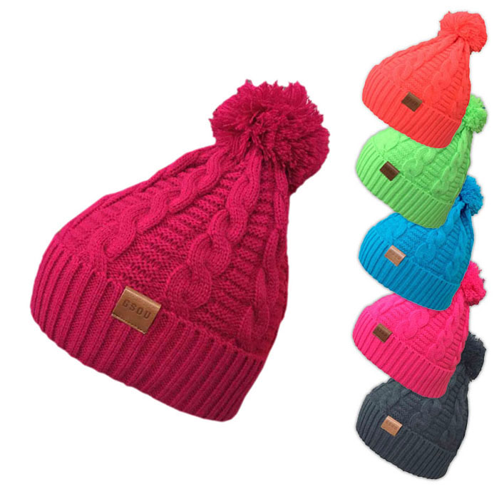 gsou snow滑雪帽女士纯棉加厚保暖针织帽纯色2015冬季新款滑雪帽