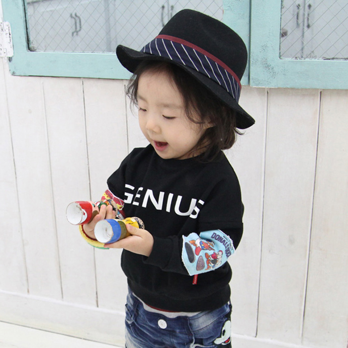 现货韩国进口童装正品代购2015春装 Rd男女童字母简约卡通袖T恤