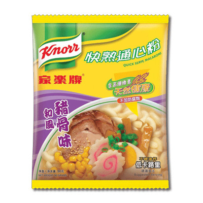 香港进口 家乐牌/knorr快熟通心粉和风猪骨味80g非油炸不加防腐剂