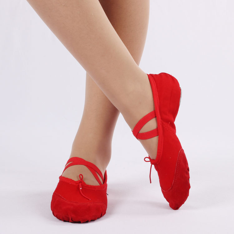 新款猫爪鞋女童芭蕾舞鞋儿童舞蹈鞋女软底练功鞋两底鞋五色任选