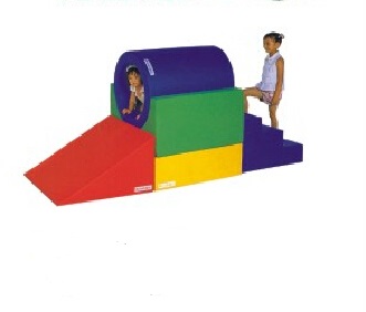 博世达直销供亲子园软体玩具 软体圆形运动组合多功能爬滑组合