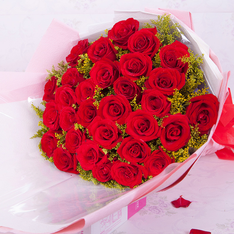 全国送花33朵红玫瑰花合肥鲜花速递同城上海武汉广州西安花店
