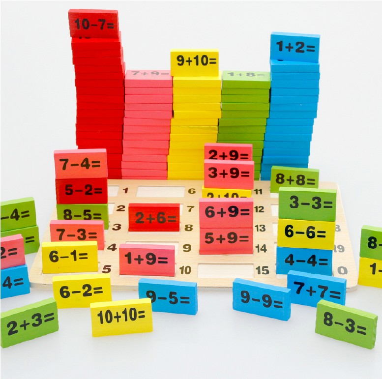 数学运算加减数字认知幼教多米诺骨牌儿童小孩幼儿园早教益智玩具