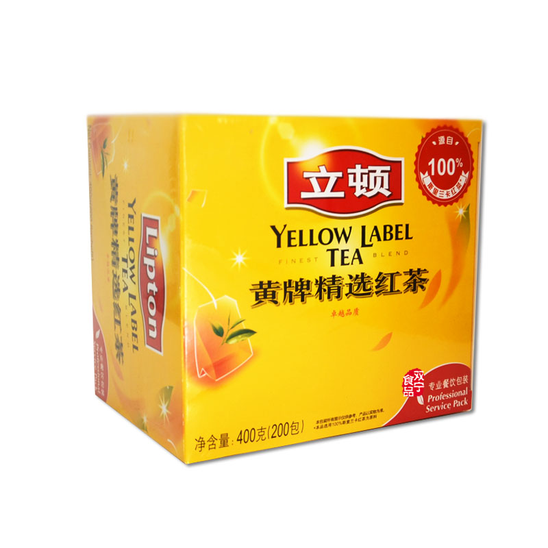 立顿黄牌精选红茶包400g克 200*2g餐饮装 奶茶原料固体饮料批发