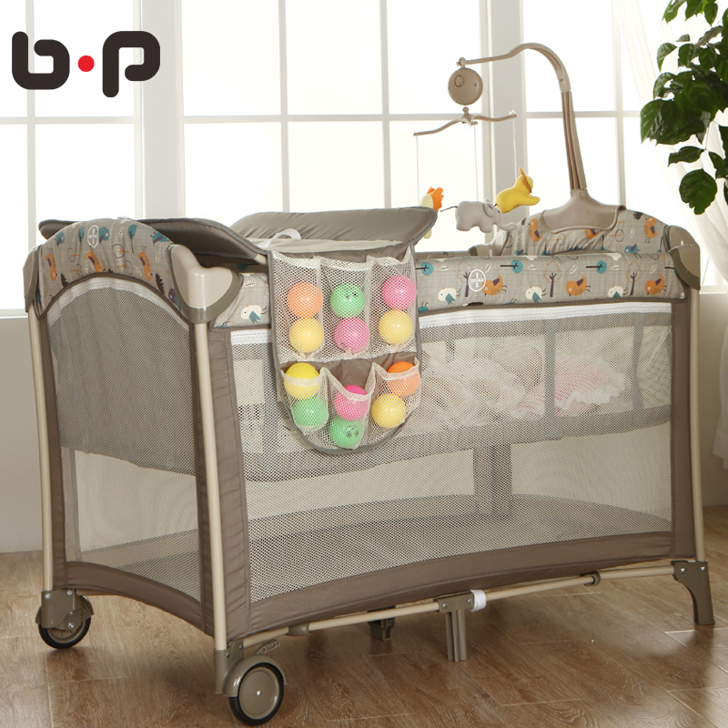 bp多功能可折叠婴儿床欧式便携游戏床儿童床宝宝摇篮床美国婴儿床