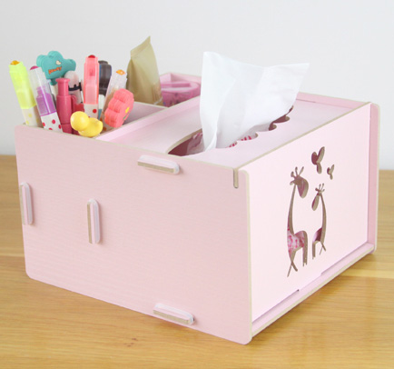 海纳百川 DIY木质抽纸盒韩国创意纸巾盒木质遥控器收纳盒多省包邮