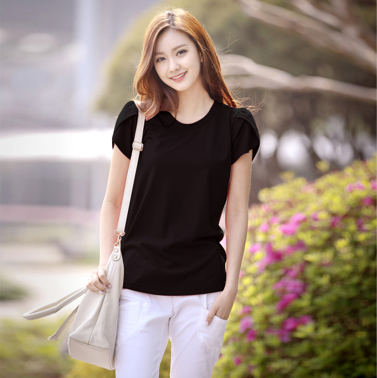 俏美诺2015夏季新款 韩版打底衫T恤 宽松显瘦大码短袖t恤女潮