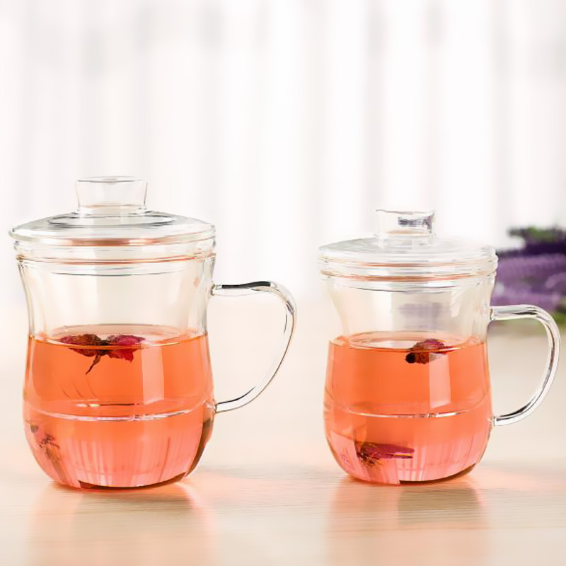茶杯 玻璃 过滤 耐热杯 带盖带过滤三件泡茶办公杯茶水分离 特价
