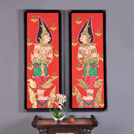 东南亚风格家居客厅墙壁手绘佛像装饰挂画泰国特色工艺品墙面壁饰