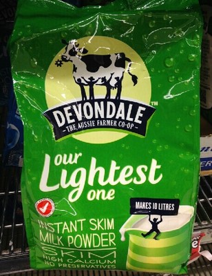 2袋澳洲直邮德运Devondale高钙脱脂牛奶粉 中老年人成人学生奶粉