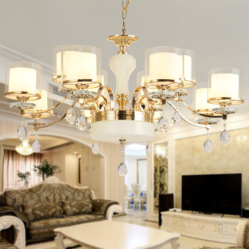 欧式水晶吊灯简欧客厅餐厅卧室玻璃锌合金奢华大气现代简约大厅灯