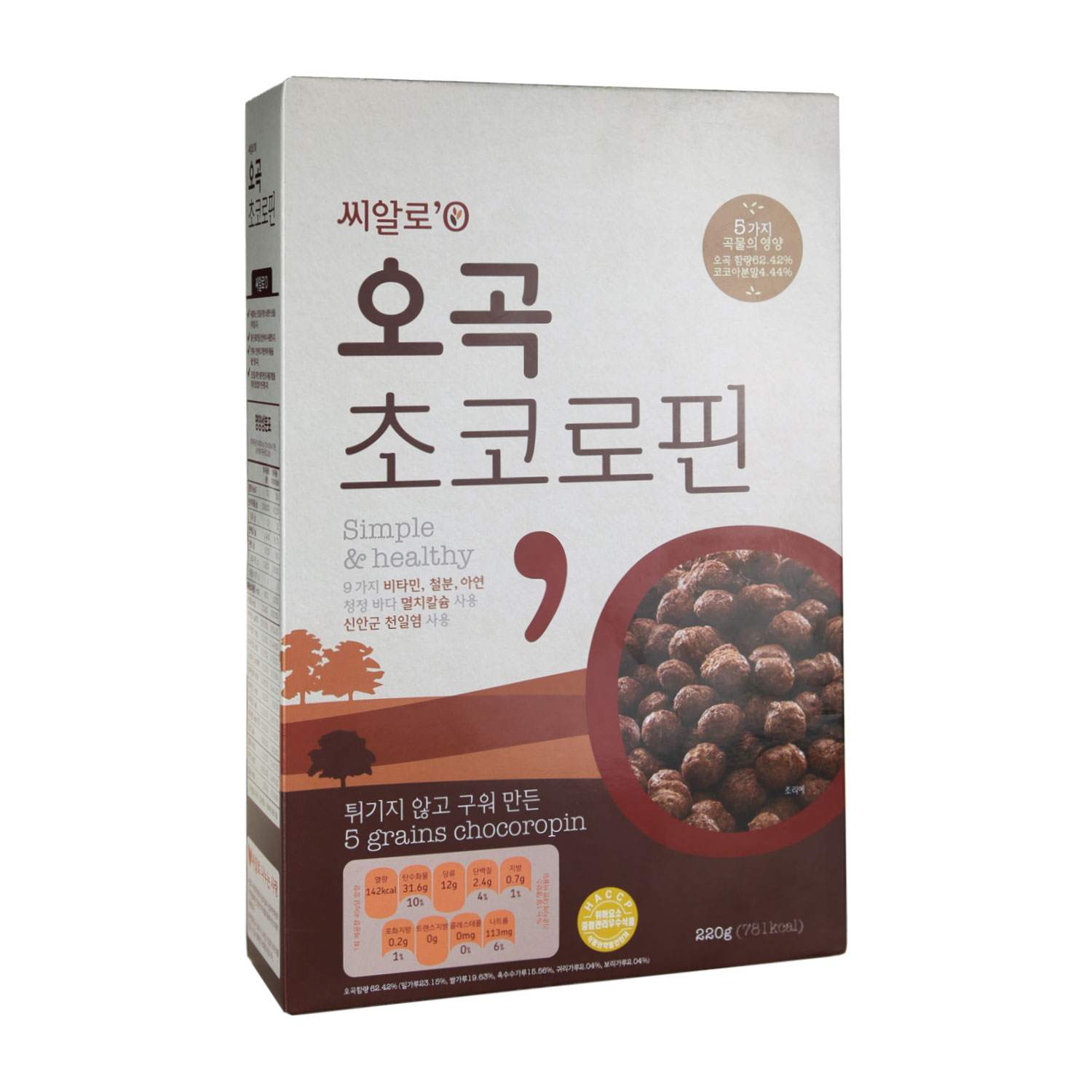 【全场满38包邮】韩国进口三熊堂五谷巧克力营养早餐 麦片220g