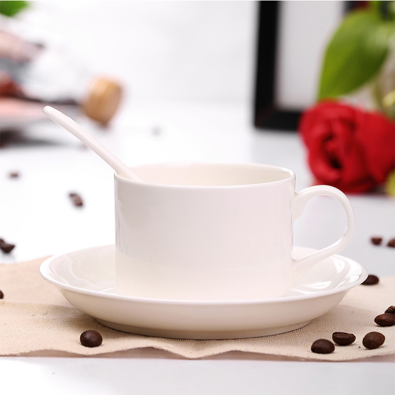 莹辰达 唐山欧式骨瓷咖啡杯套装高档金边陶瓷杯碟配勺简约红茶杯