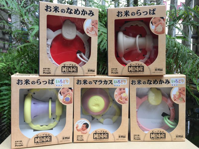 日本代购people大米制造婴儿固齿器磨牙玩具咬胶牙胶无毒