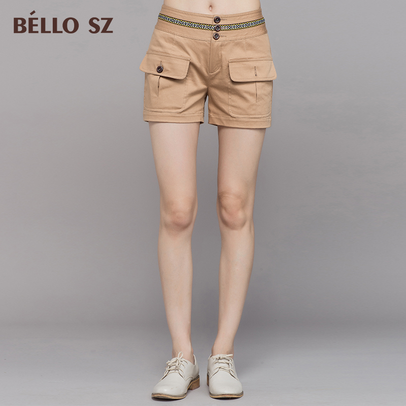 bello sz贝洛安专柜正品2015秋装新款修身显瘦休闲短裤三分裤女裤