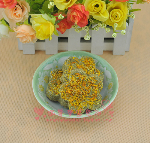 【温馨梦篮】自制 花型草饼 金盏菊草饼 龙猫兔磨牙草饼 一个起售