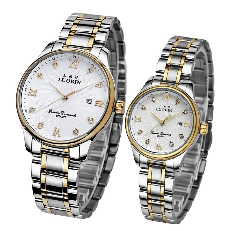 正品品牌罗宾薄款水钻情侣手表 对表 商务 一对价 情侣表男女手表