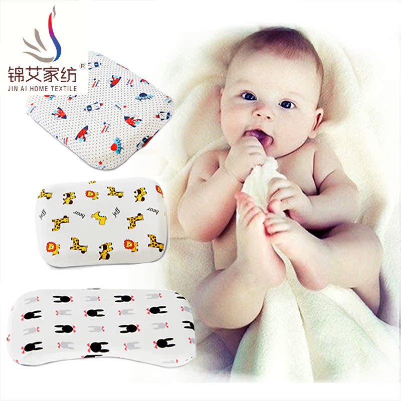 初生婴儿幼儿的枕头 新生儿宝宝定型枕 儿童防偏枕全棉夏季枕芯