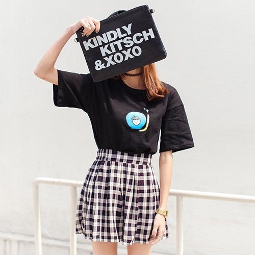 2015夏季新款女装韩国东大卡通动漫门宽松t恤女短袖纯棉宽松T恤
