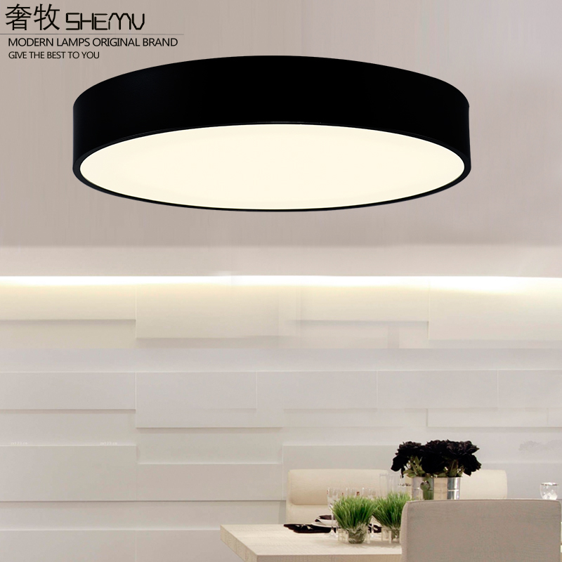 奢牧 北欧创意铝材圆形LED吸顶灯现代简约客厅餐厅卧室书房灯具