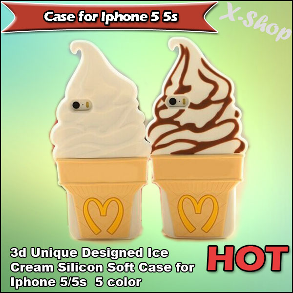 麦当劳甜筒手机壳iPhone5/5S硅胶手机壳 夏日必备款冰激凌手机壳