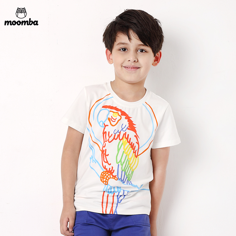 moomba 2015新款夏季T恤 彩色鹦鹉纯棉T 圆领潮衣